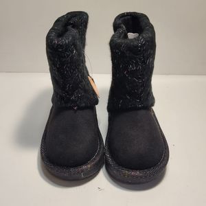 NEW JUMPING BEANS Pull On Toddler Girl Sparkle Black Boots Size 6T